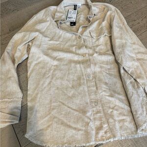 NWT divided linen button up